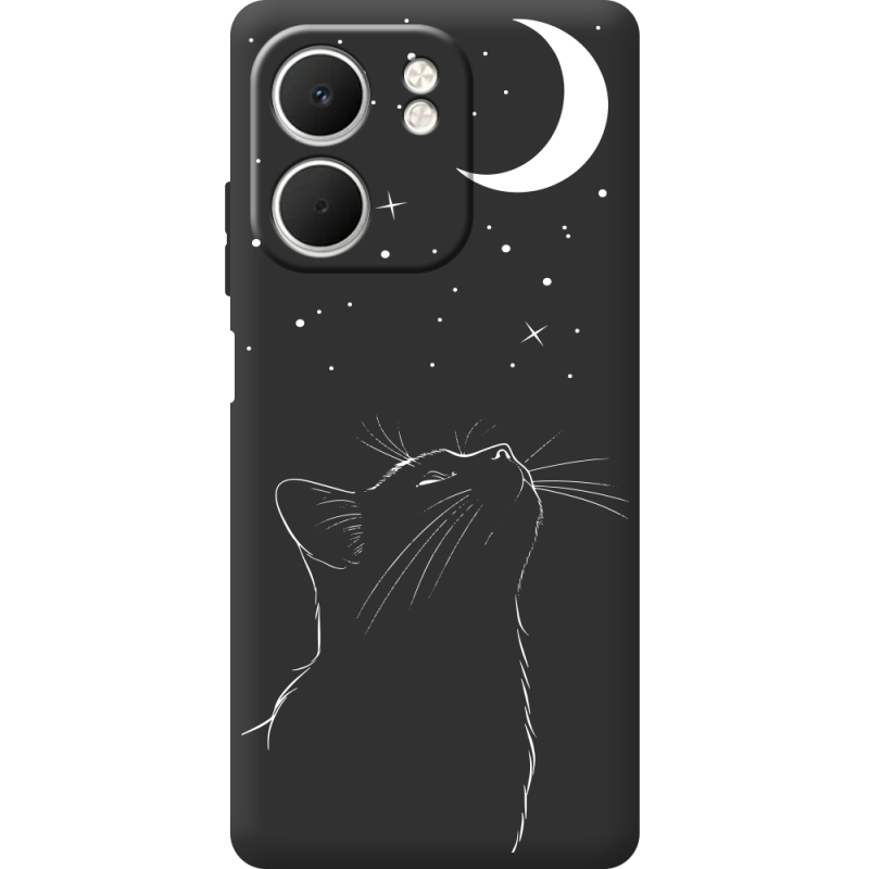 Чорний чохол BoxFace OPPO A5x Місячний кіт