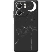 Чорний чохол BoxFace OPPO A5x Місячний кіт