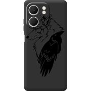 Чорний чохол BoxFace OPPO A5x Wolf and Raven
