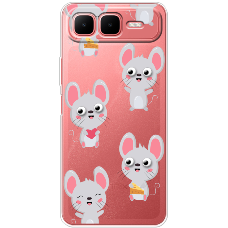 Прозорий чохол BoxFace Infinix Smart 10 Plus с 3D-глазками Mouse
