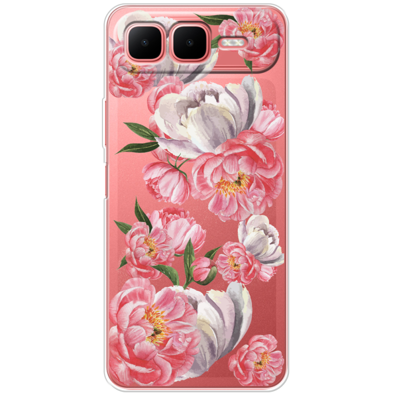 Прозорий чохол BoxFace Infinix Smart 10 Plus Peony Watercolor Style