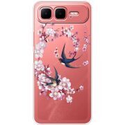 Чохол зі стразами Infinix Smart 10 Plus Swallows and Bloom