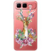 Чохол зі стразами Infinix Smart 10 Plus Deer with flowers