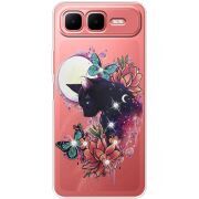 Чохол зі стразами Infinix Smart 10 Plus Cat in Flowers