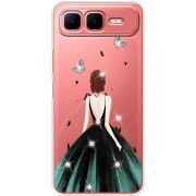 Чохол зі стразами Infinix Smart 10 Plus Girl in the green dress