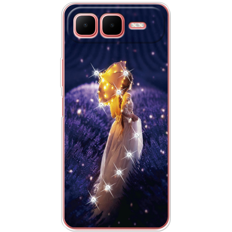Чохол зі стразами Infinix Smart 10 Plus Girl with Umbrella