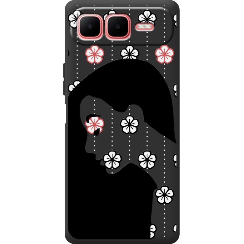 Чорний чохол BoxFace Infinix Smart 10 Plus Flower Hair