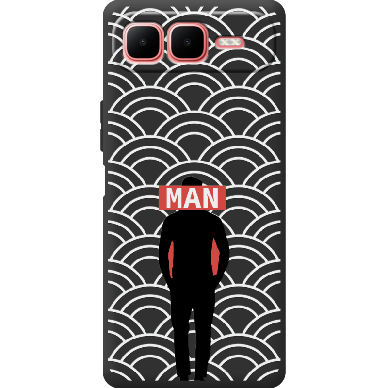 Чорний чохол BoxFace Infinix Smart 10 Plus Man Pattern