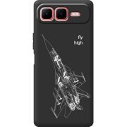 Чорний чохол BoxFace Infinix Smart 10 Plus Військовий літак