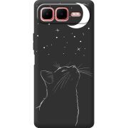 Чорний чохол BoxFace Infinix Smart 10 Plus Місячний кіт