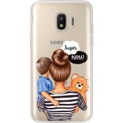 Прозрачный чехол Uprint Samsung J250 Galaxy J2 (2018) Super Mama and Son