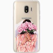 Прозрачный чехол Uprint Samsung J250 Galaxy J2 (2018) Девушка с Пионами