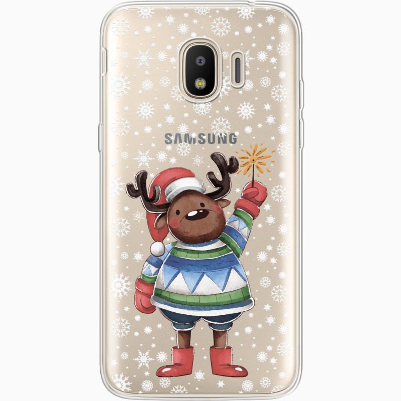 Прозрачный чехол Uprint Samsung J250 Galaxy J2 (2018) Christmas Deer with Snow