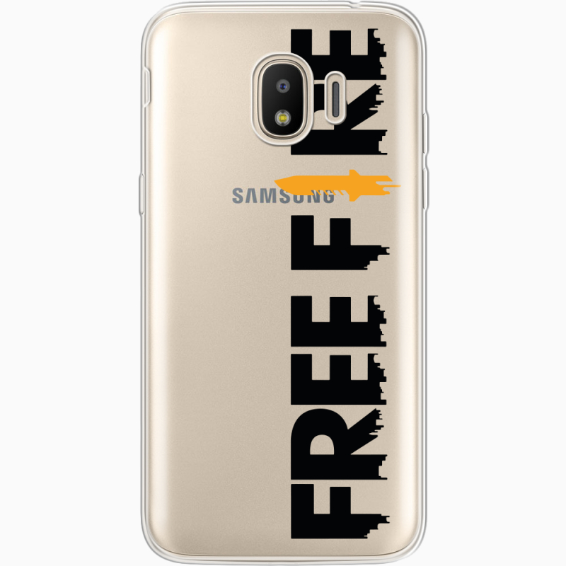 Прозрачный чехол Uprint Samsung J250 Galaxy J2 (2018) Free Fire Black Logo