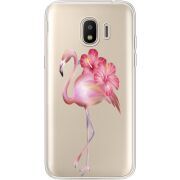Прозрачный чехол Uprint Samsung J250 Galaxy J2 (2018) Floral Flamingo