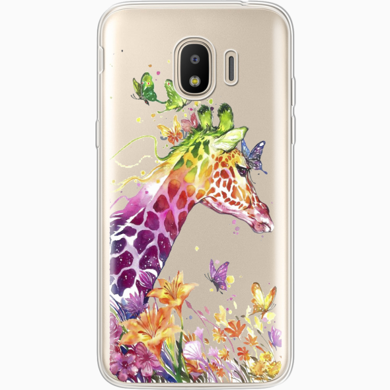 Прозрачный чехол Uprint Samsung J250 Galaxy J2 (2018) Colorful Giraffe