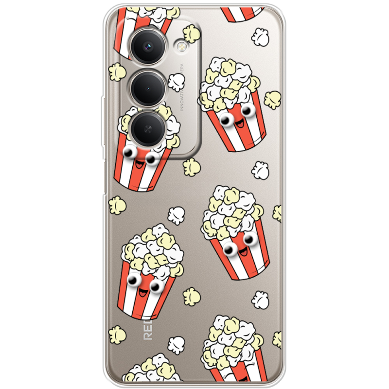 Прозорий чохол BoxFace Xiaomi Redmi 15 с 3D-глазками Popcorn