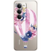 Чохол зі стразами Xiaomi Redmi 15 Pink Air Baloon