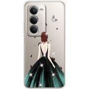 Чохол зі стразами Xiaomi Redmi 15 Girl in the green dress