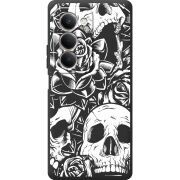 Чорний чохол BoxFace Xiaomi Redmi 15 Skull and Roses