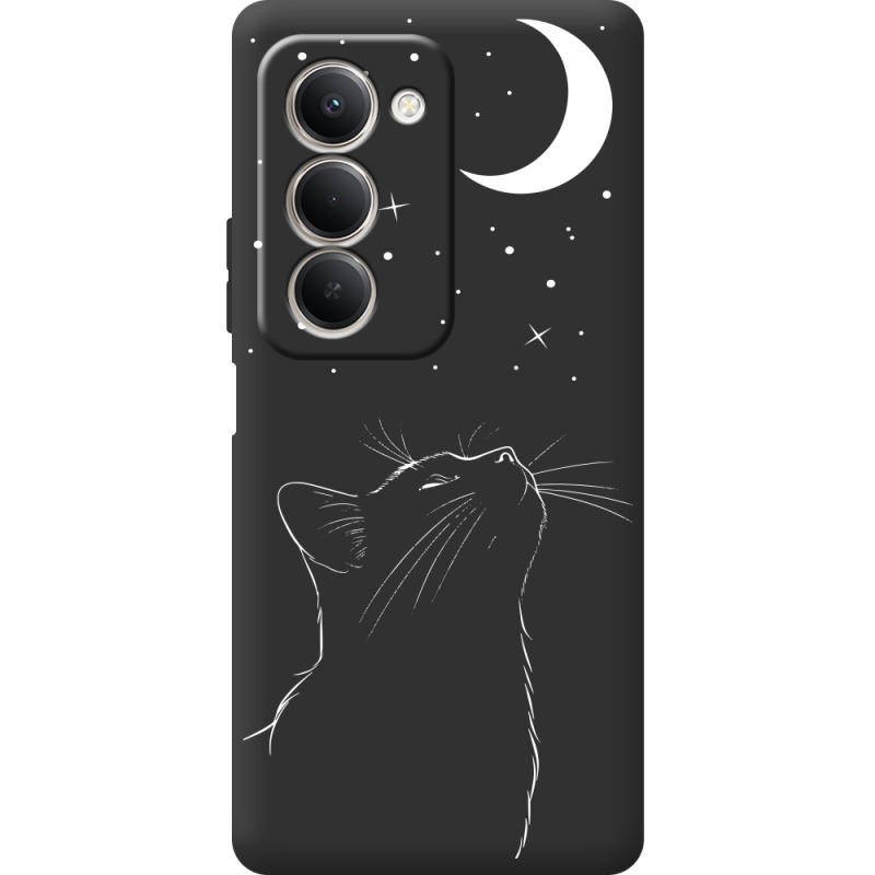 Чорний чохол BoxFace Xiaomi Redmi 15 Місячний кіт