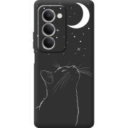Чорний чохол BoxFace Xiaomi Redmi 15 Місячний кіт