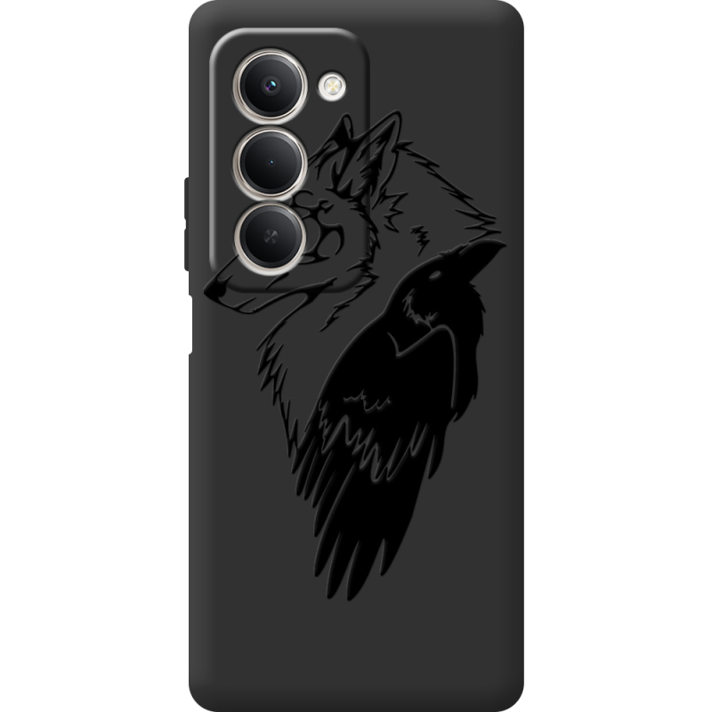 Чорний чохол BoxFace Xiaomi Redmi 15 Wolf and Raven