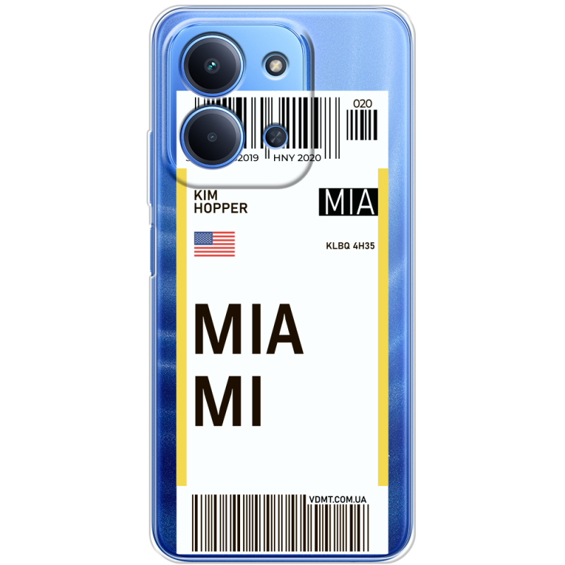 Прозорий чохол BoxFace Xiaomi Redmi 15C Ticket Miami