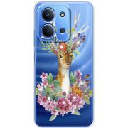 Чохол зі стразами Xiaomi Redmi 15C Deer with flowers
