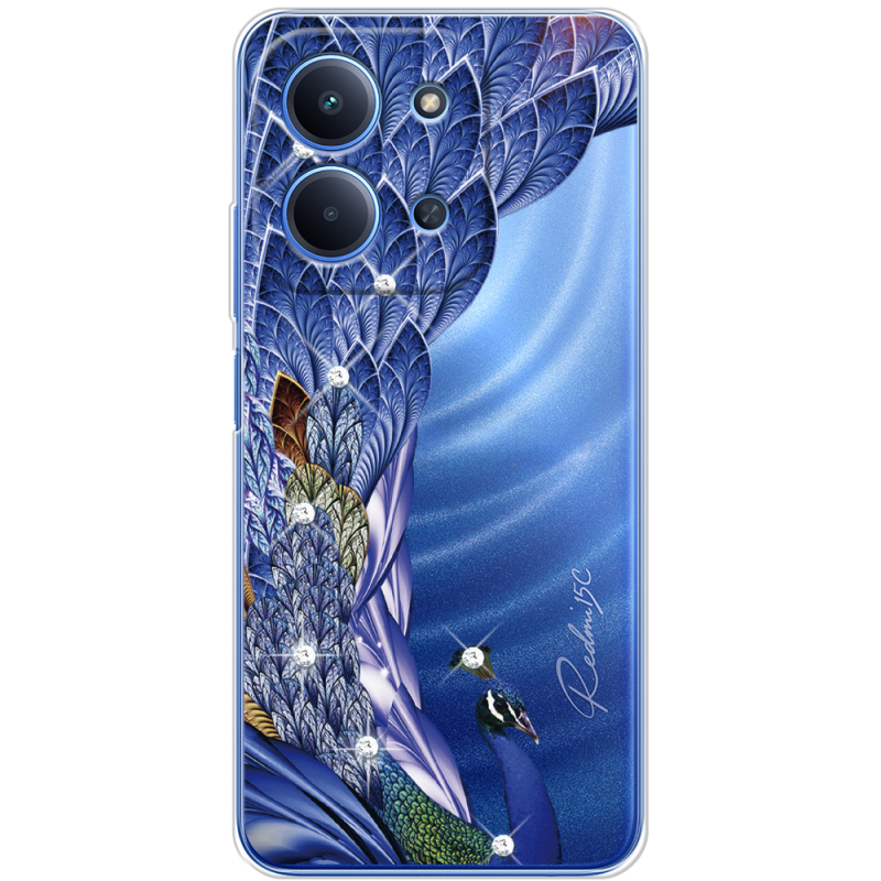 Чохол зі стразами Xiaomi Redmi 15C Peafowl