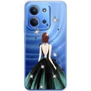 Чохол зі стразами Xiaomi Redmi 15C Girl in the green dress