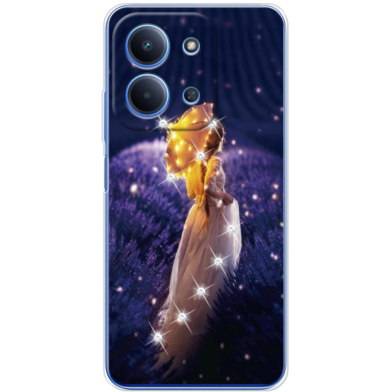 Чохол зі стразами Xiaomi Redmi 15C Girl with Umbrella