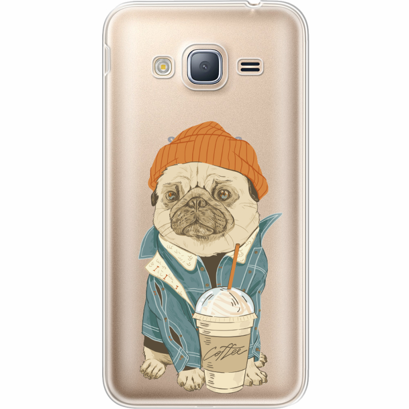 Прозрачный чехол Uprint Samsung J320 Galaxy J3 Dog Coffeeman