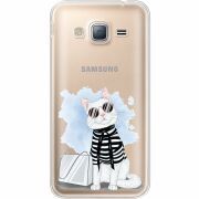 Прозрачный чехол Uprint Samsung J320 Galaxy J3 Cat Style