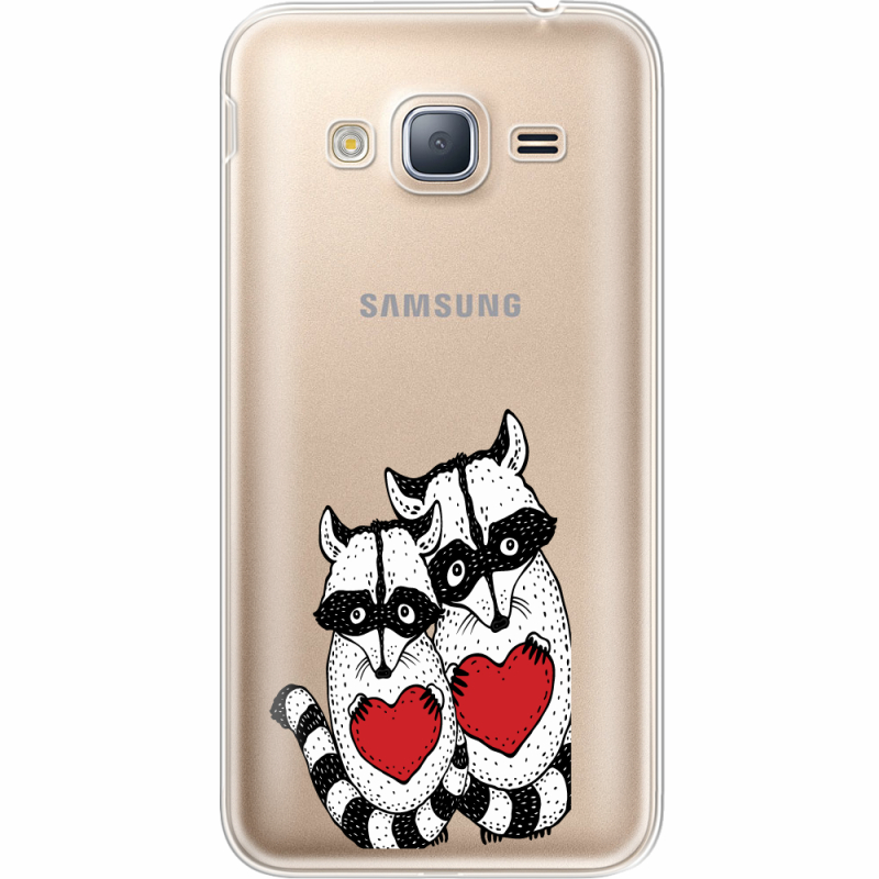 Прозрачный чехол Uprint Samsung J320 Galaxy J3 Raccoons in love