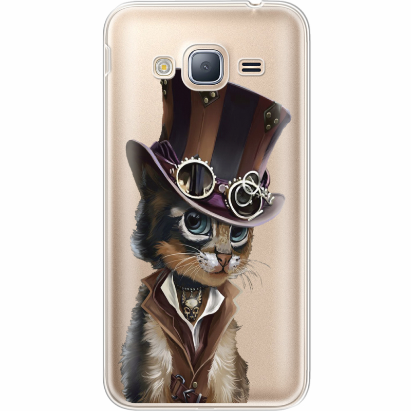 Прозрачный чехол Uprint Samsung J320 Galaxy J3 Steampunk Cat