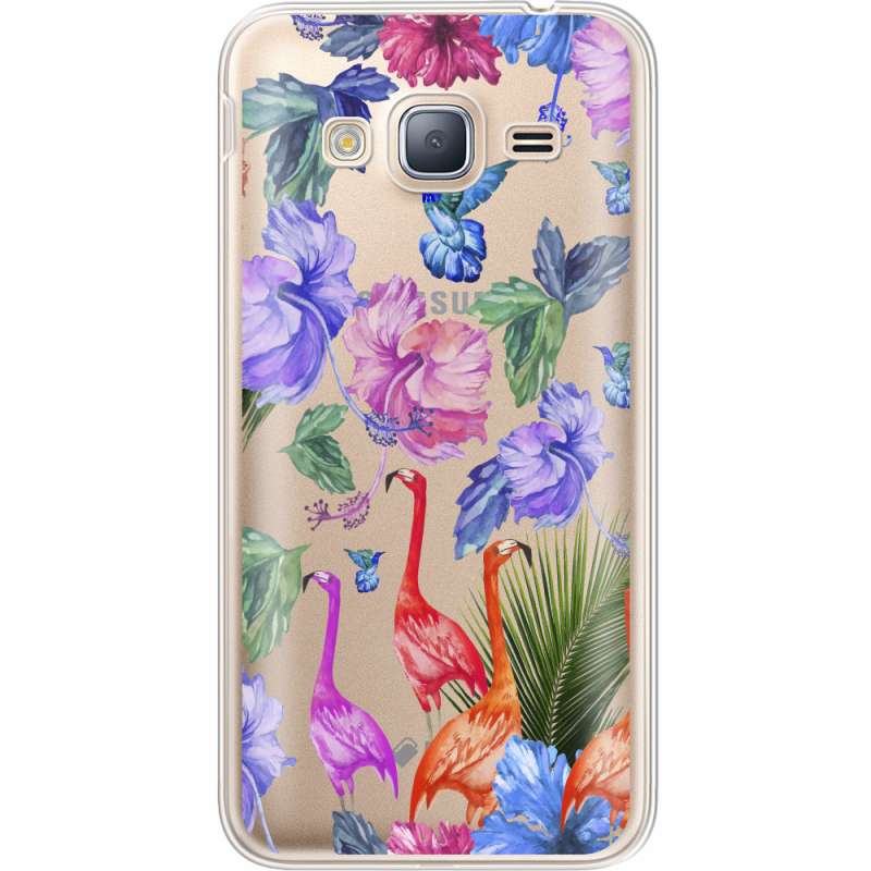 Прозрачный чехол Uprint Samsung J320 Galaxy J3 Flamingo