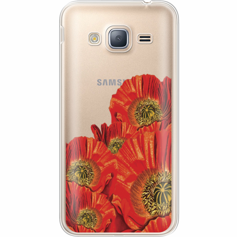 Прозрачный чехол Uprint Samsung J320 Galaxy J3 Red Poppies