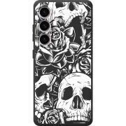 Чорний чохол BoxFace Samsung Galaxy M56 (M566) Skull and Roses