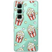 Прозорий чохол BoxFace Infinix Hot 60i с 3D-глазками Popcorn
