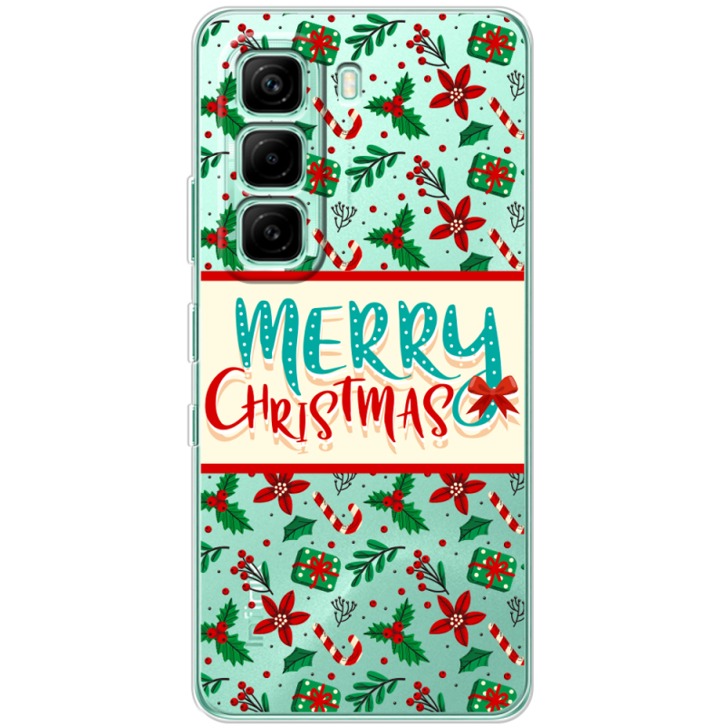 Прозорий чохол BoxFace Infinix Hot 60i Vintage Christmas Pattern