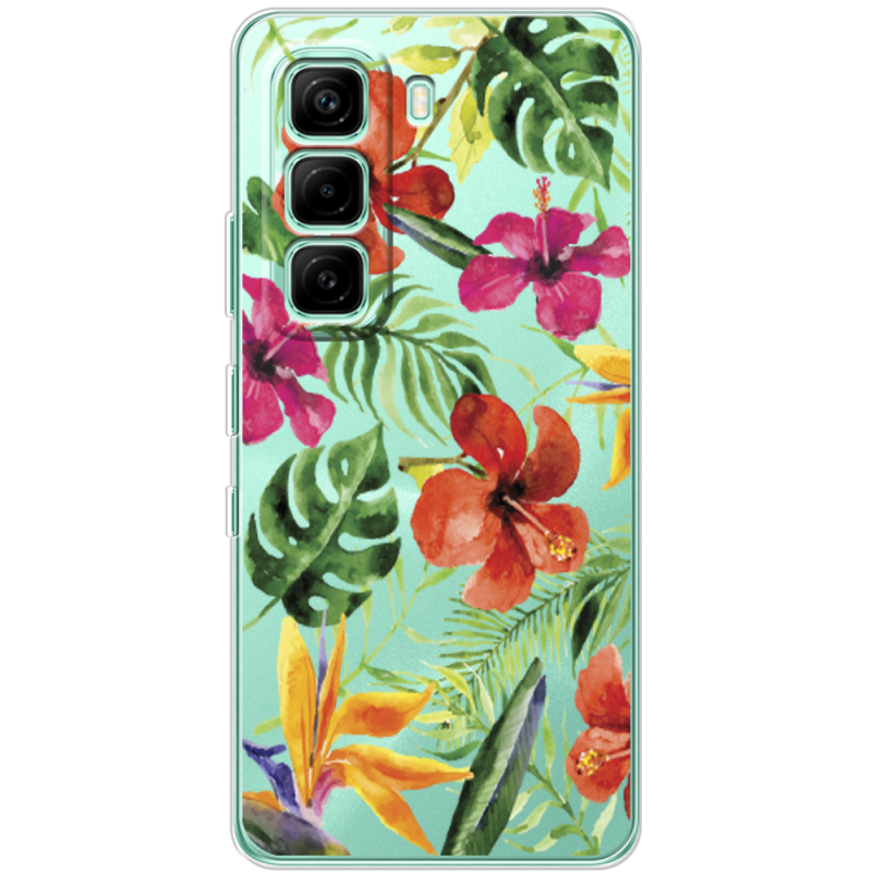 Прозорий чохол BoxFace Infinix Hot 60i Tropical Flowers