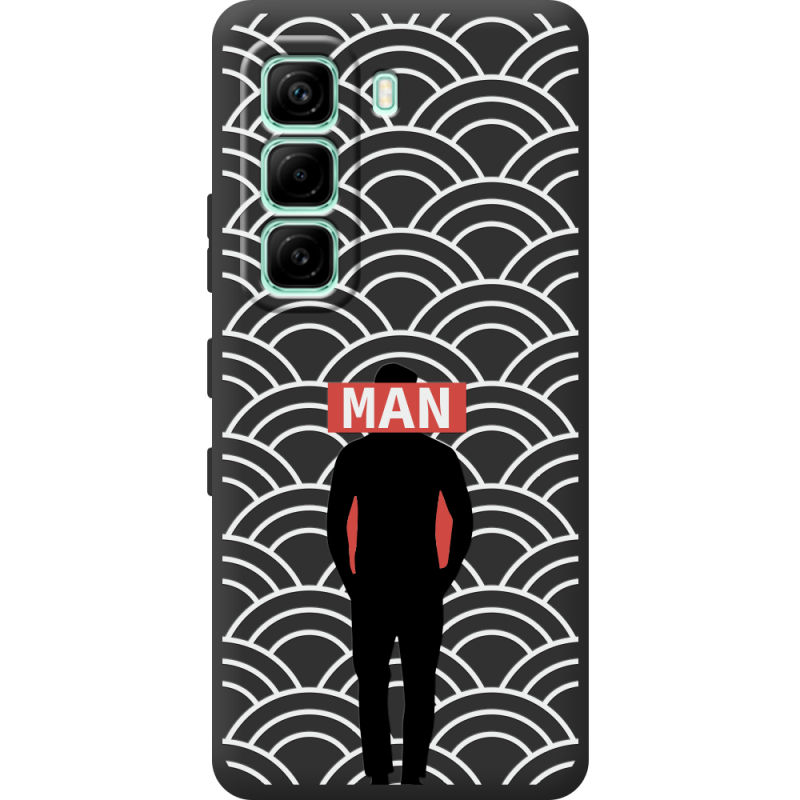 Чорний чохол BoxFace Infinix Hot 60i Man Pattern