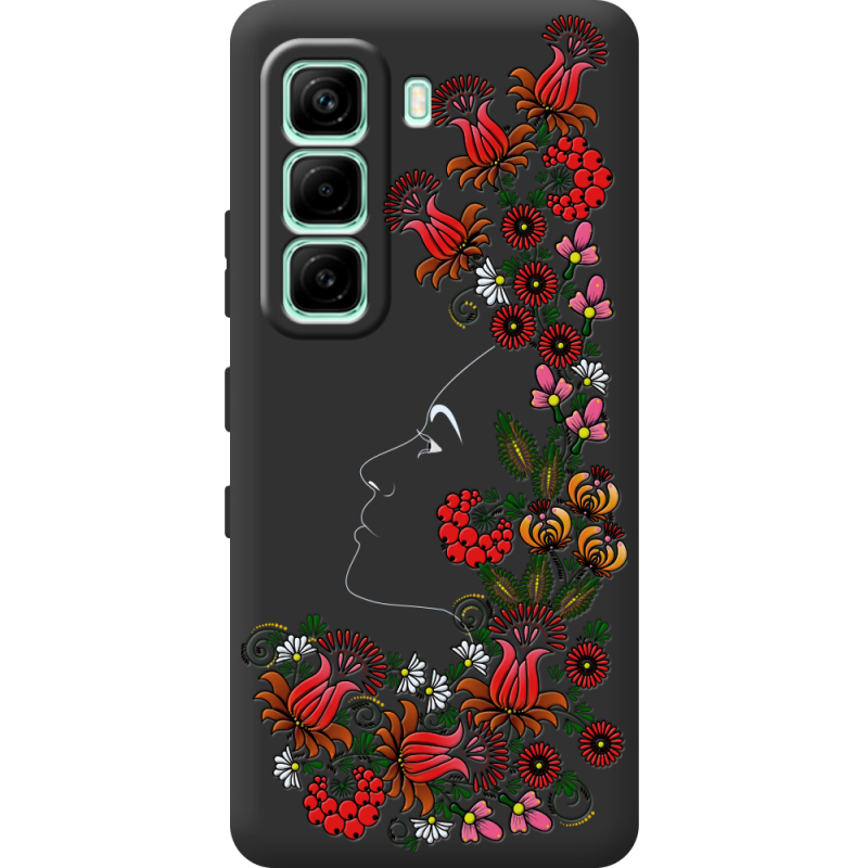 Чорний чохол BoxFace Infinix Hot 60i 3D Ukrainian Muse