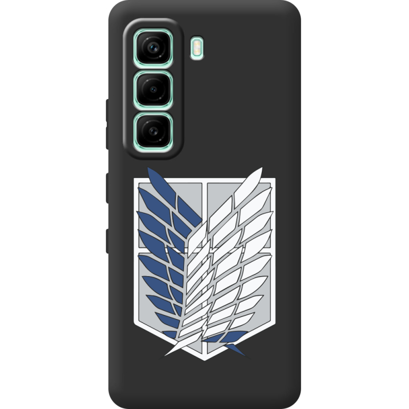 Чорний чохол BoxFace Infinix Hot 60i Атака Титанов Крылья Свободы