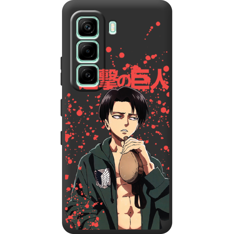 Чорний чохол BoxFace Infinix Hot 60i Атака Титанов Леви