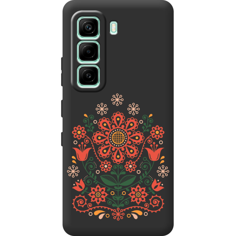 Чорний чохол BoxFace Infinix Hot 60i Ukrainian Ornament