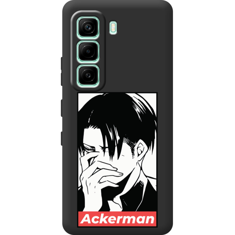 Чорний чохол BoxFace Infinix Hot 60i Attack On Titan - Ackerman