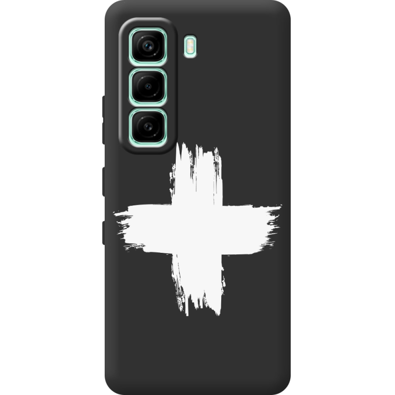 Чорний чохол BoxFace Infinix Hot 60i Білий хрест ЗСУ