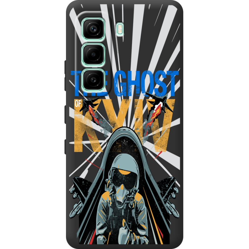 Чорний чохол BoxFace Infinix Hot 60i Привид Києва в дії